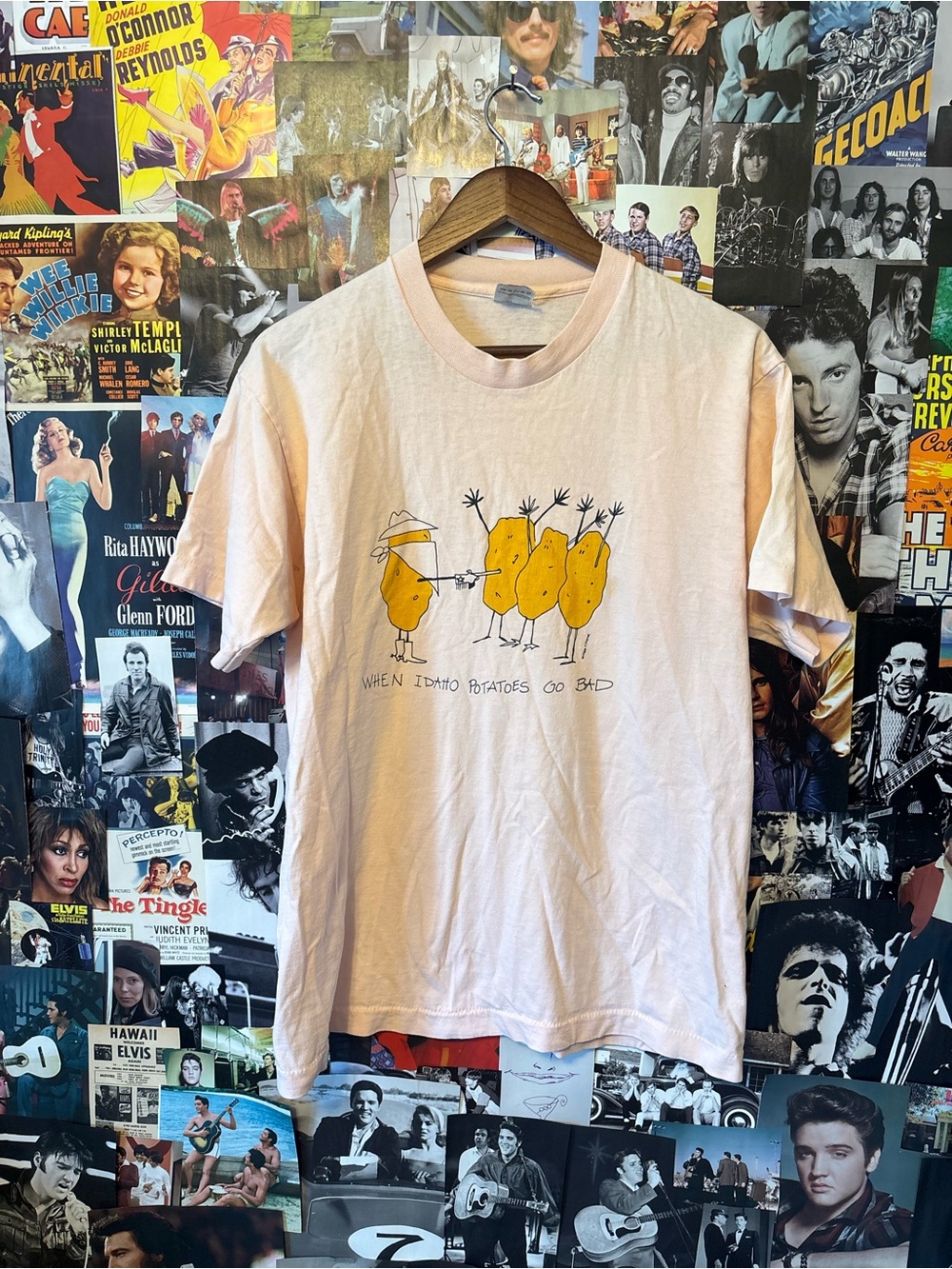 Fruit of the Loom Light Pink Graphic Potato Short Sleeve Tee